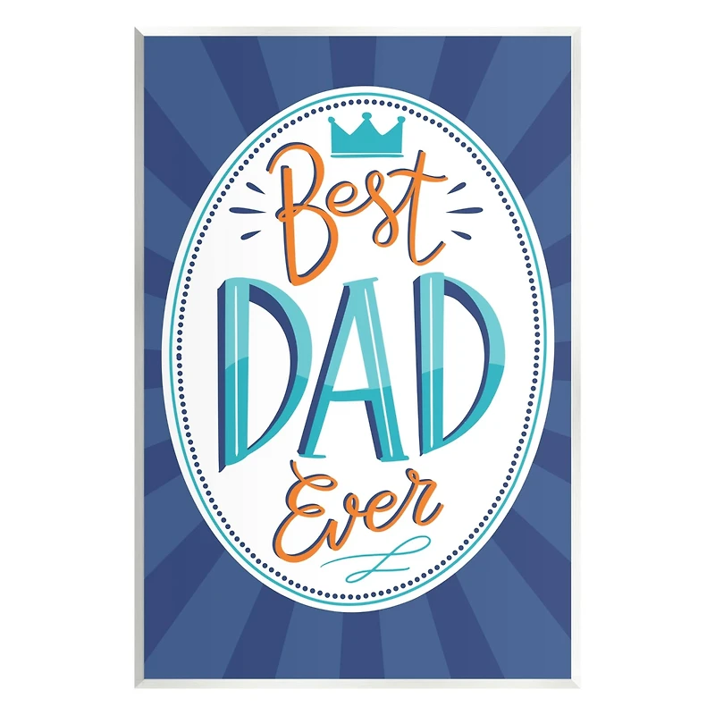Stupell Industries Best Dad Ever Striped Phrase Wall Plaque Art