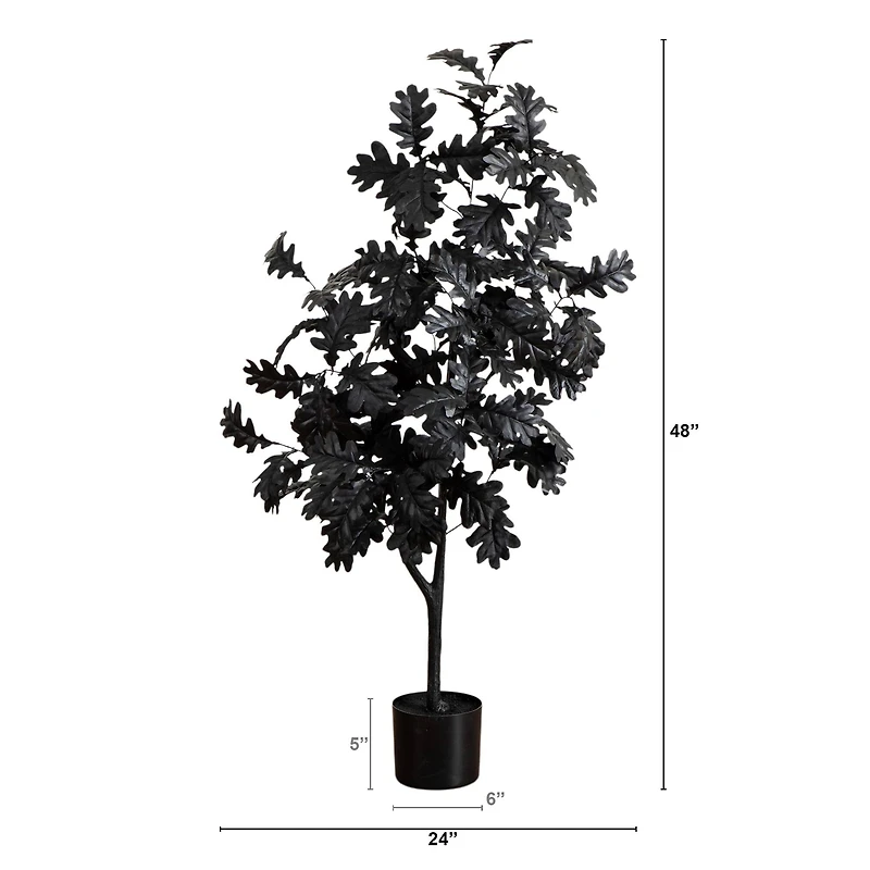 4ft. Artificial Halloween Black Oak Tree