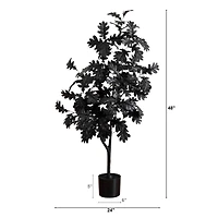 4ft. Artificial Halloween Black Oak Tree