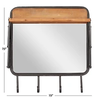 Brown Metal Industrial Wall Hook, 19" x 19" x 14"