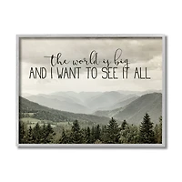 Stupell Industries See It All Phrase Forest Tree Mountain Range in Gray Frame Wall Art
