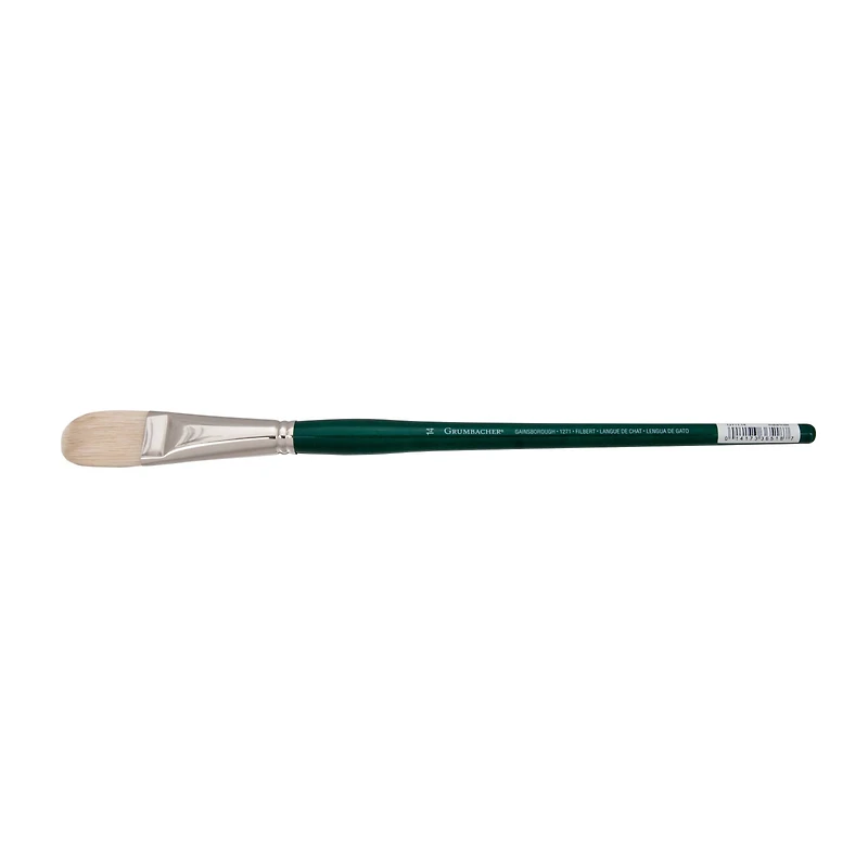Grumbacher® Gainsborough® White Bristle Long Handle Filbert Brush, Size 14