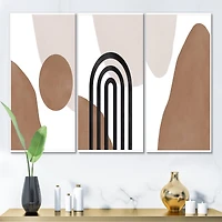 Designart - Abstract Shapes in Terracotta and Ivory Shapes II
