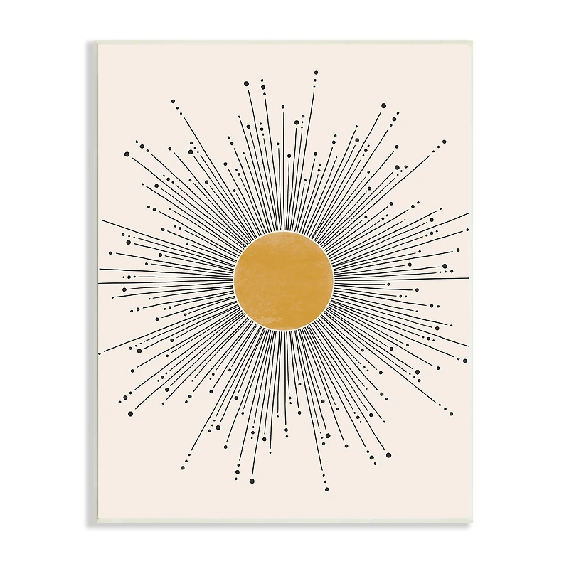 Stupell Industries Art Deco Summer Sun Geometric Line Bursts Wall Plaque