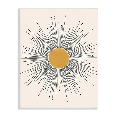 Stupell Industries Art Deco Summer Sun Geometric Line Bursts Wall Plaque