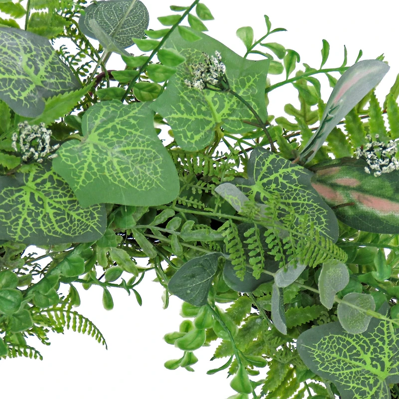 26" Mixed Leaf Greenery Wreath