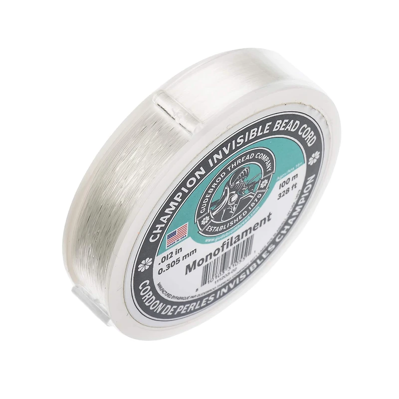 Gudebrod 0.012" x 328ft. Monofilament Champion Invisible Bead Cord