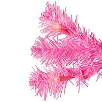 7ft. Pre-Lit Medium Pink Pine Artificial Christmas Tree, Clear Lights