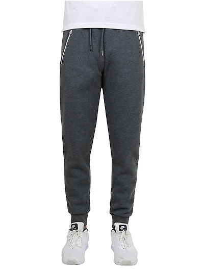 Galaxy by Harvic Men's Fleece-Lined Jogger Sweatpants With Zipper Pockets