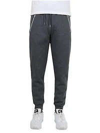Galaxy by Harvic Men's Fleece-Lined Jogger Sweatpants With Zipper Pockets