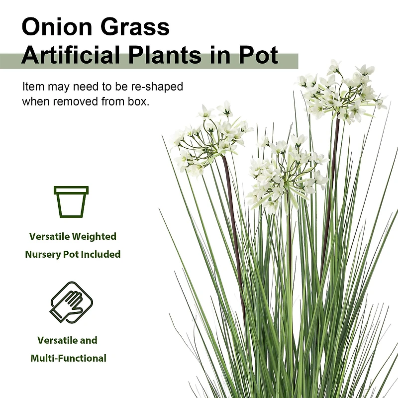 Glitzhome® 3.25ft. Faux Onion Grass Plant in Pot
