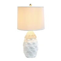 Elegant Designs White Table Lamp with Fabric Shade