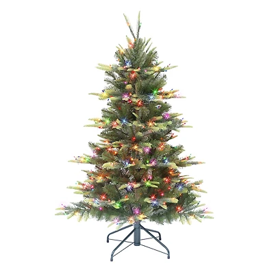 4.5ft. Pre-Lit Aspen Fir Artificial Christmas Tree, Multicolor Lights