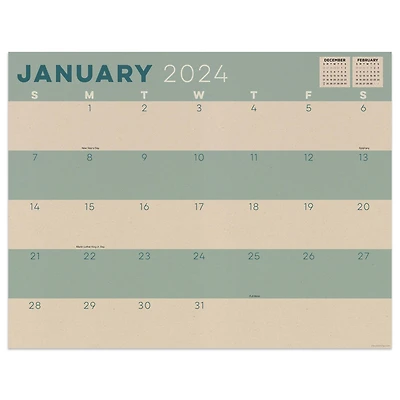 TF Publishing 2024 Kraft Medium Desk Pad Monthly Blotter Calendar