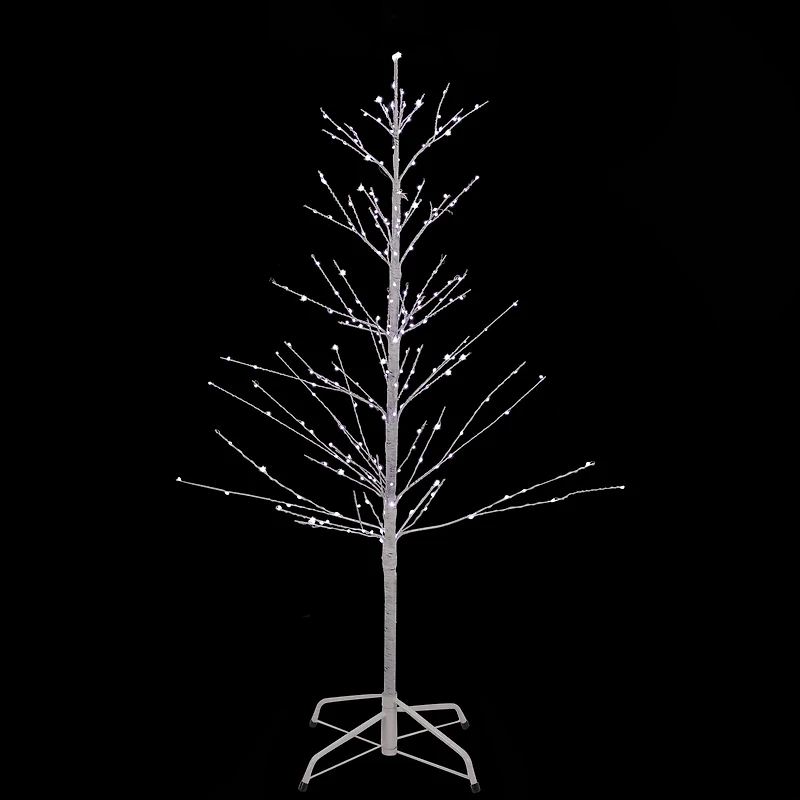 4ft. Pre-Lit White Birch Twig Artificial Christmas Tree, Pure White LED Lights