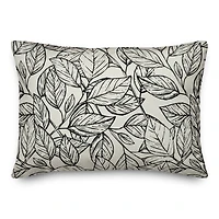 Sketched Leaf Pattern Throw Pillow 14" x 20"