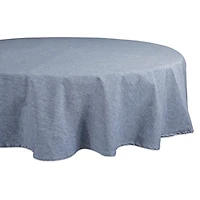 DII® 70" Round Blue Solid Chambray Tablecloth