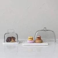 Hello Honey® Glass Cloche with White Marble Base