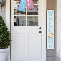Glitzhome® 42'' Happy Easter & Welcome Wooden Double-Sided Porch Sign