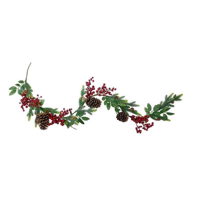 5ft. Pre-Decorated Berries & Pinecones Pine Springs Garland