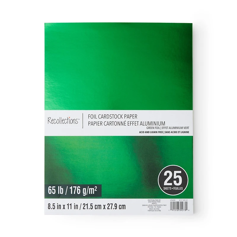 12 Packs: 25 ct. (300 total) 8.5" x 11" Foil Cardstock Paper by Recollections