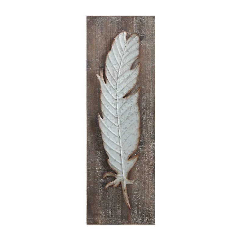 Hello Honey® Wood Wall Décor with Metal Feather