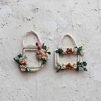 Hello Honey® Handmade Wool Felt Photo Frame Ornament Set with Appliqued Flowers & Velcro