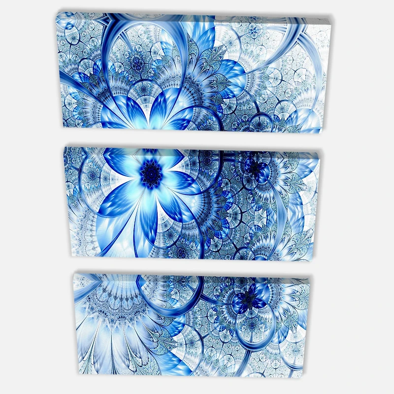 Designart - Dark Blue Flower Pattern Design