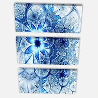 Designart - Dark Blue Flower Pattern Design