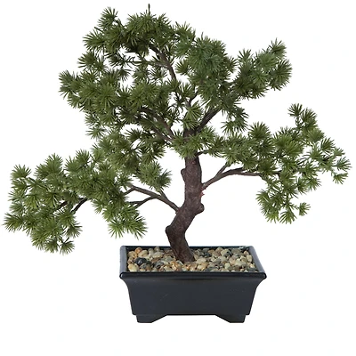 12" Potted Artificial Pine Bonsai Tree
