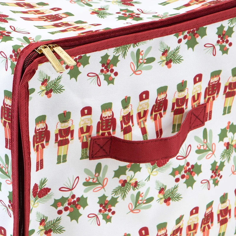 Laura Ashley Nutcracker Print Stackable Christmas Ornament Storage Box
