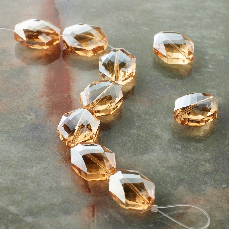 Amber Oval Glass Beads, 18mm by Bead Landing™