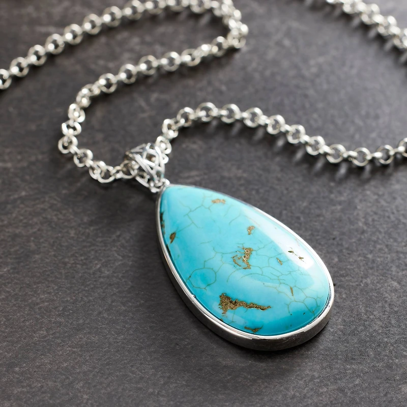 Turquoise Dyed Howlite Teardrop Pendant by Bead Landing™