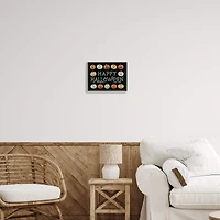 Stupell Industries Happy Halloween Jack-o-Lanterns Framed Giclee Art