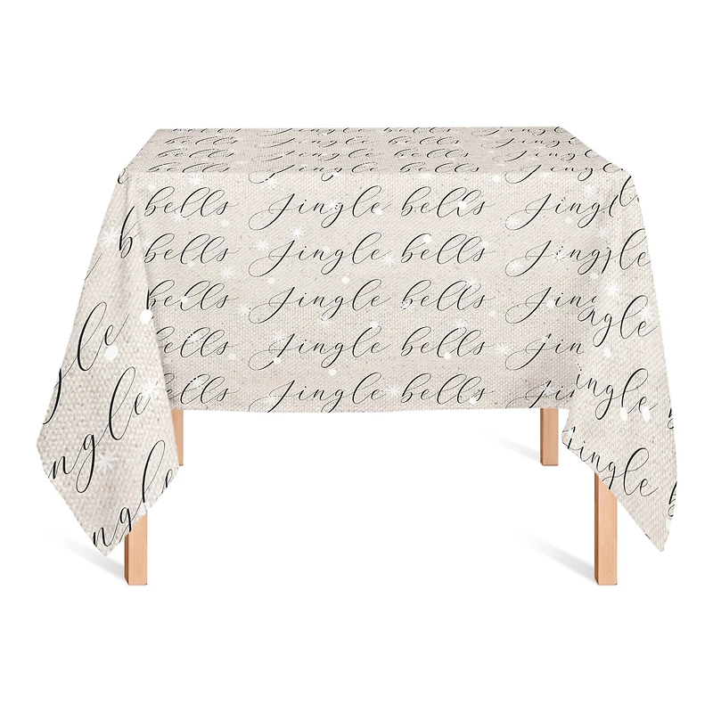 Jingle Bells Script 58" x 58" Tablecloth