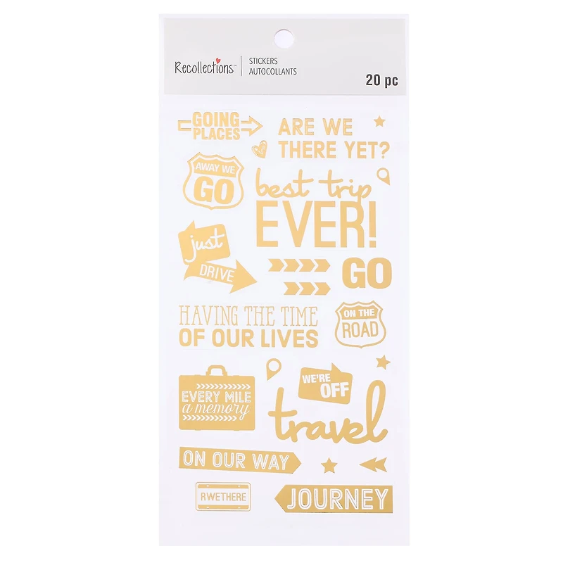 Gold Travel Words Stickers by Recollections™