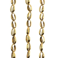 John Bead Antique Gold Metal Cowrie Beads, 16mm