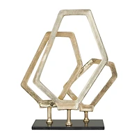 Gold Aluminum Contemporary Sculpture, 22" x 18" x 6"