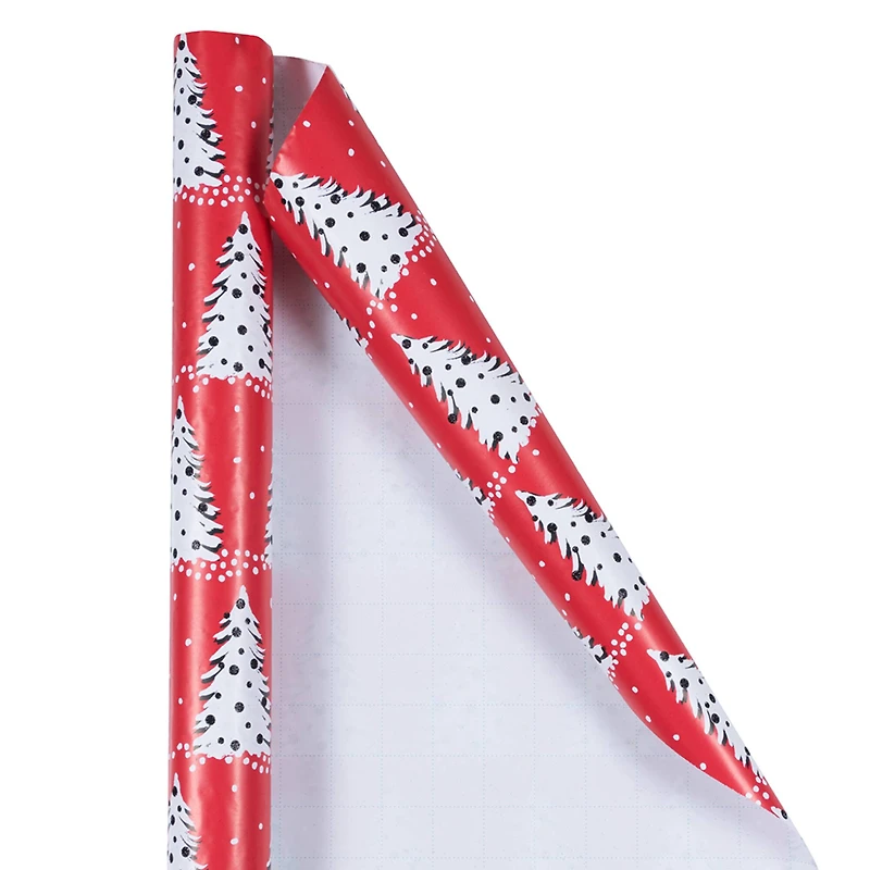 JAM Paper Painted Christmas Trees Gift Wrap