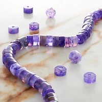 Purple Agate Heishi Beads by Bead Landing