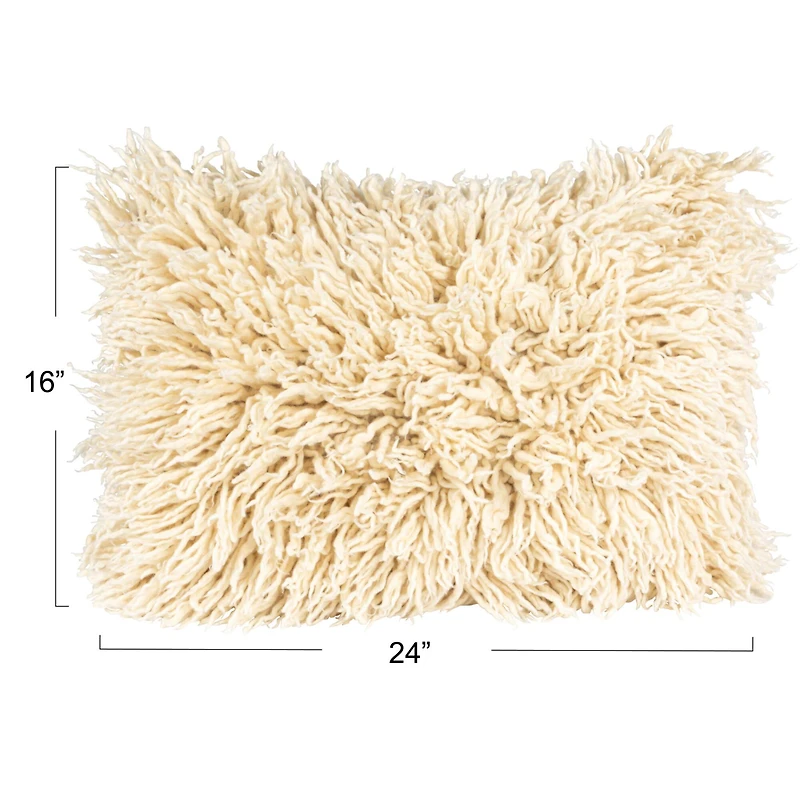 Hello Honey® White New Zealand Wool & Cotton Lumbar Pillow