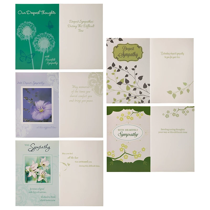 JAM Paper 4" x 6" Assorted Heartfelt Sympathy Cards & Envelopes, 10ct.