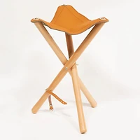 Jack Richeson Wood Stool with Leather Seat