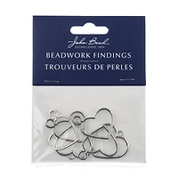 John Bead 25mm Silver Heart Side Link Beadwork Pendants, 6ct.