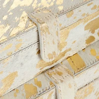 White & Gold Leather Rustic Box Set