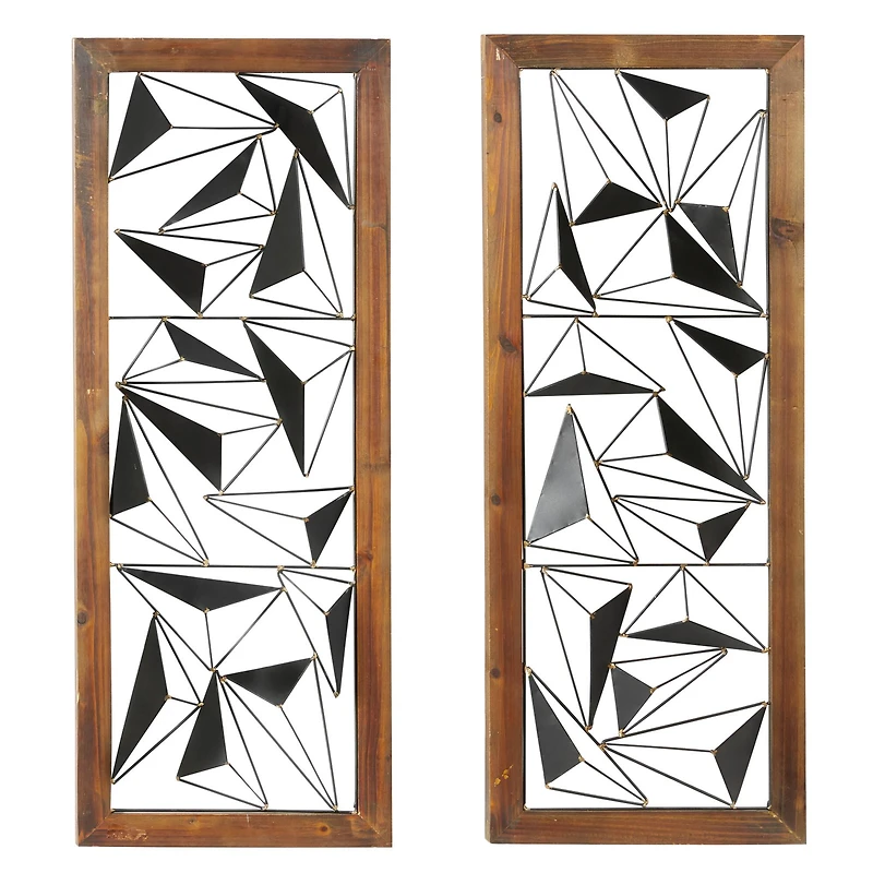 Black & White Geometric Metal Wall Art Set, 2ct.