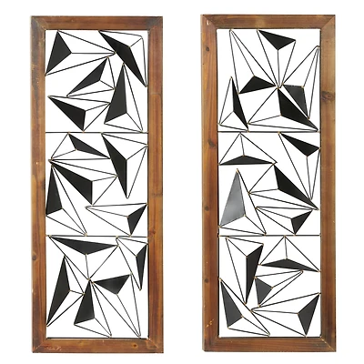 Black & White Geometric Metal Wall Art Set, 2ct.