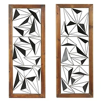 Black & White Geometric Metal Wall Art Set, 2ct.