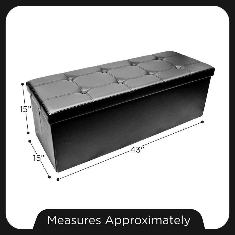 Sorbus 43" Faux Leather Storage Bench