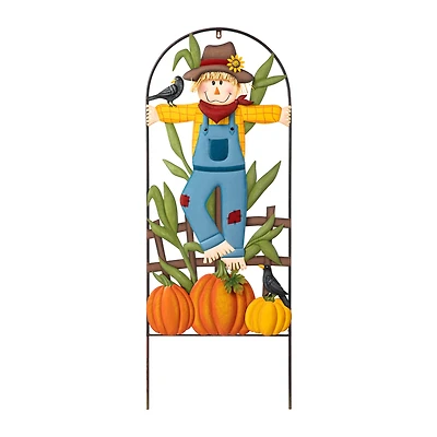 Glitzhome® 3.5ft. Fall Metal Arch Scarecrow Yard Stake